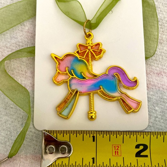 Resin Handmade Colorful Carousel Pendant Necklace - Picture 2 of 2
